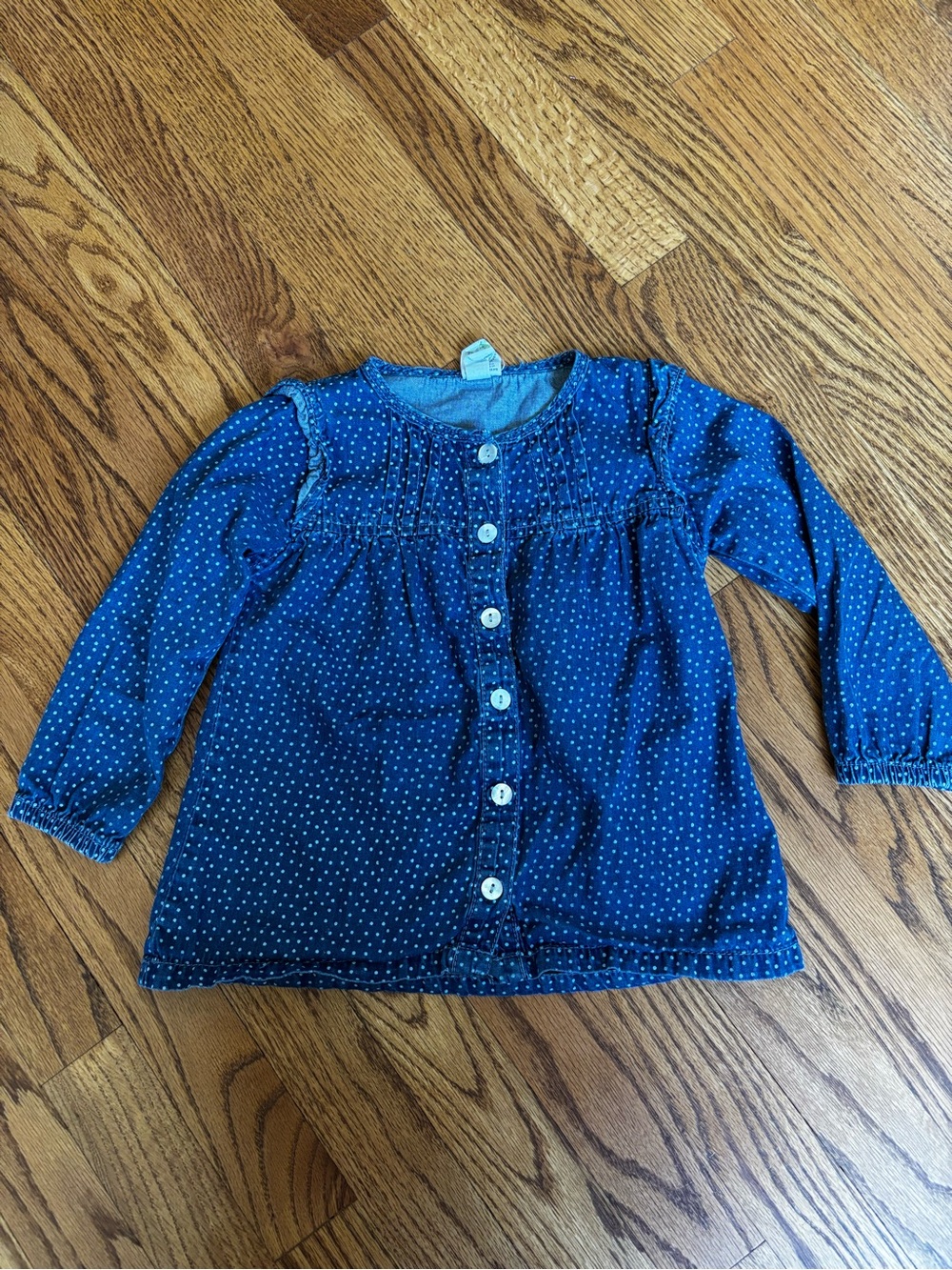 Alana (Euro brand) 2T/92cm chambray/denim dot shirt